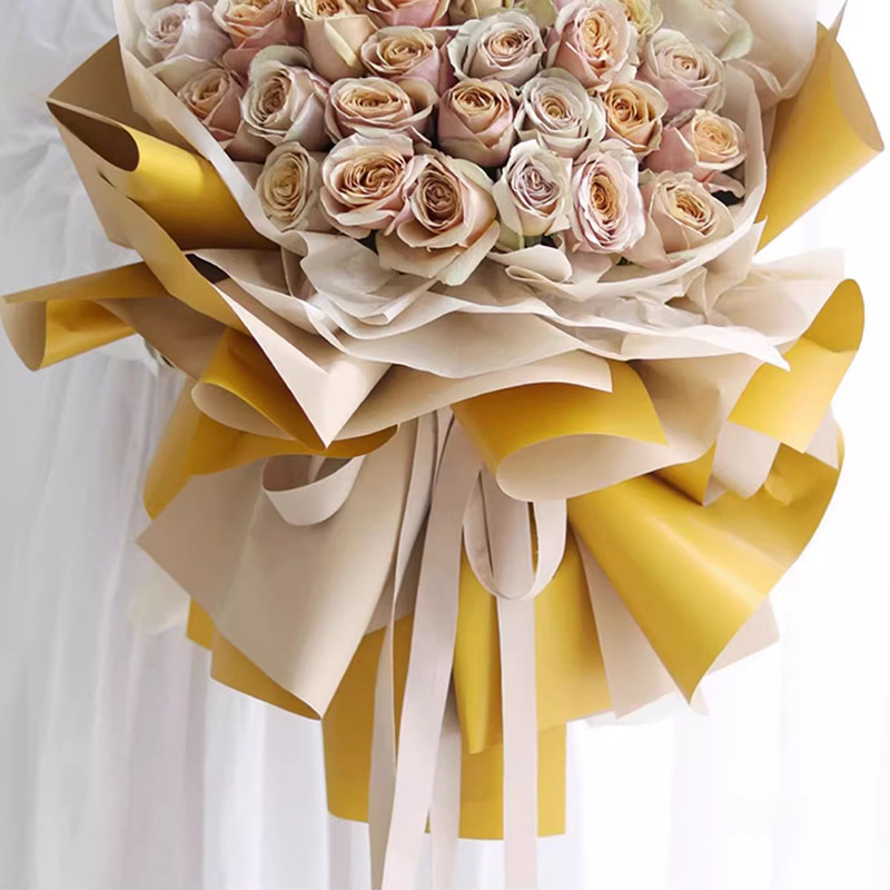 MYHC-01 Doppelseitiges und zweifarbiges Ouya-Papier, Perlglanzfolie, Blumen-Geschenkpapier