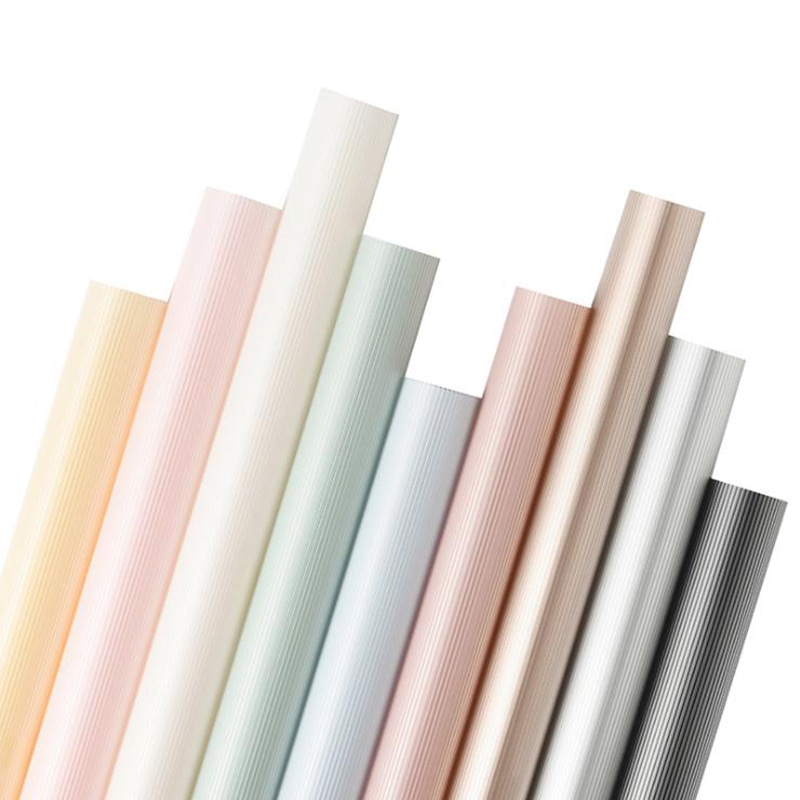 MYHC-04 Haze Line einfarbige Blumenverpackungsfolie mit vertikalem Muster