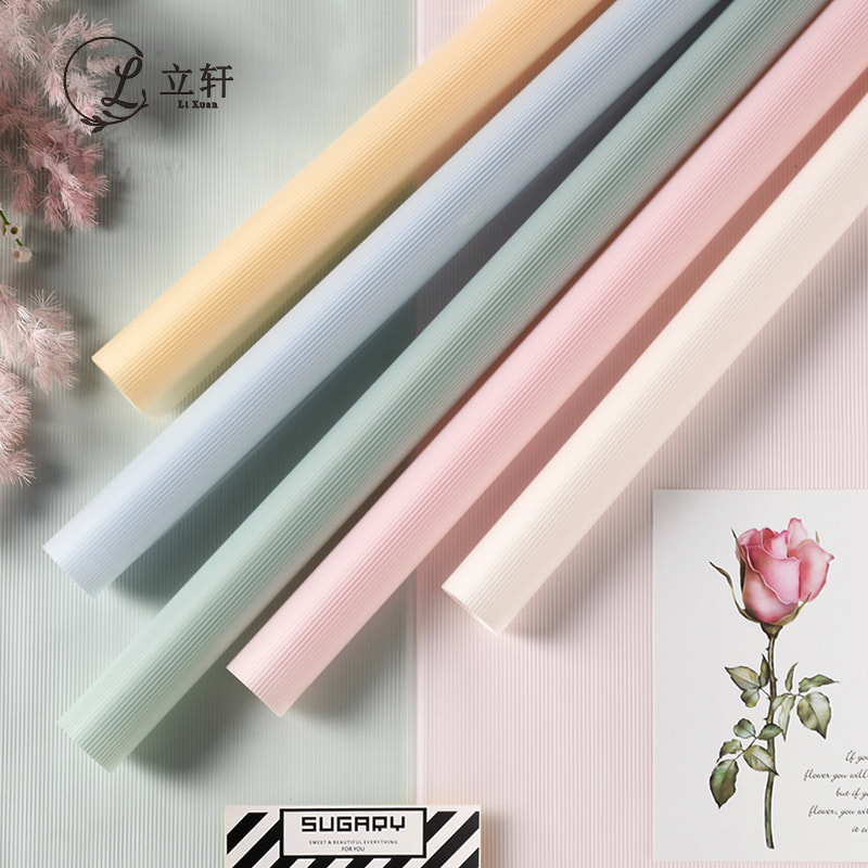 MYHC-04 Haze Line einfarbige Blumenverpackungsfolie mit vertikalem Muster