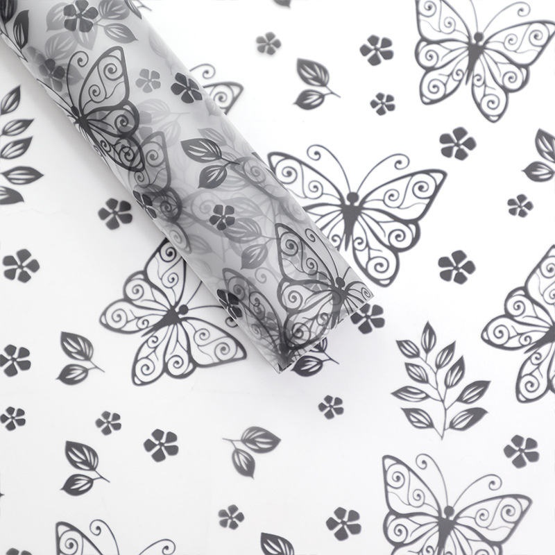 MYHC-07 Exquisite Schmetterlingslinien, transparente Blumenverpackungsfolie