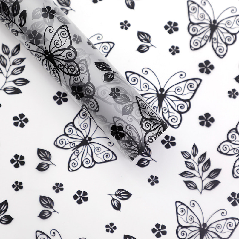 MYHC-07 Exquisite Schmetterlingslinien, transparente Blumenverpackungsfolie