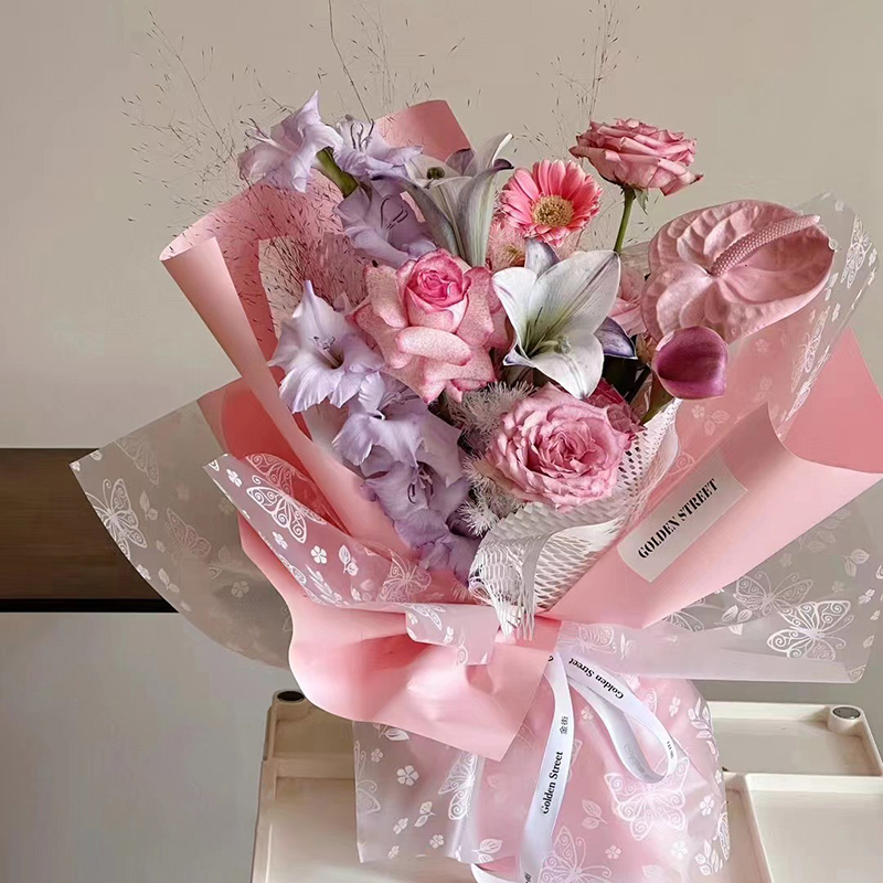 MYHC-07 Exquisite Schmetterlingslinien, transparente Blumenverpackungsfolie