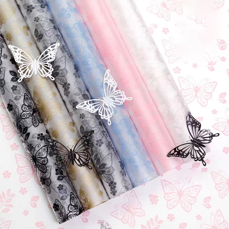 MYHC-07 Exquisite Schmetterlingslinien, transparente Blumenverpackungsfolie
