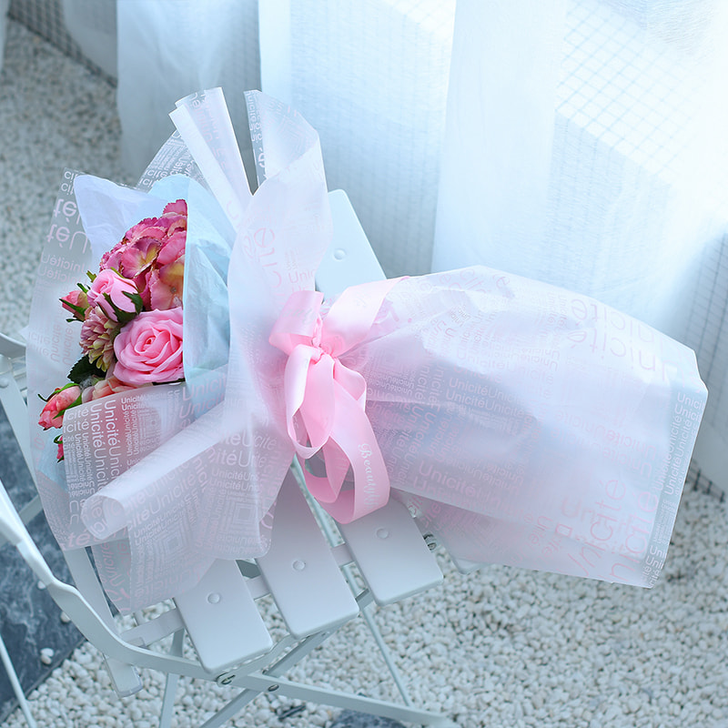 MYHC-12 Monochrome englische Massagefolie BOPP Transparente Blumenverpackungsfolie