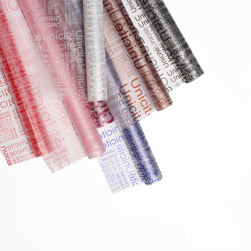 MYHC-12 Monochrome englische Massagefolie BOPP Transparente Blumenverpackungsfolie