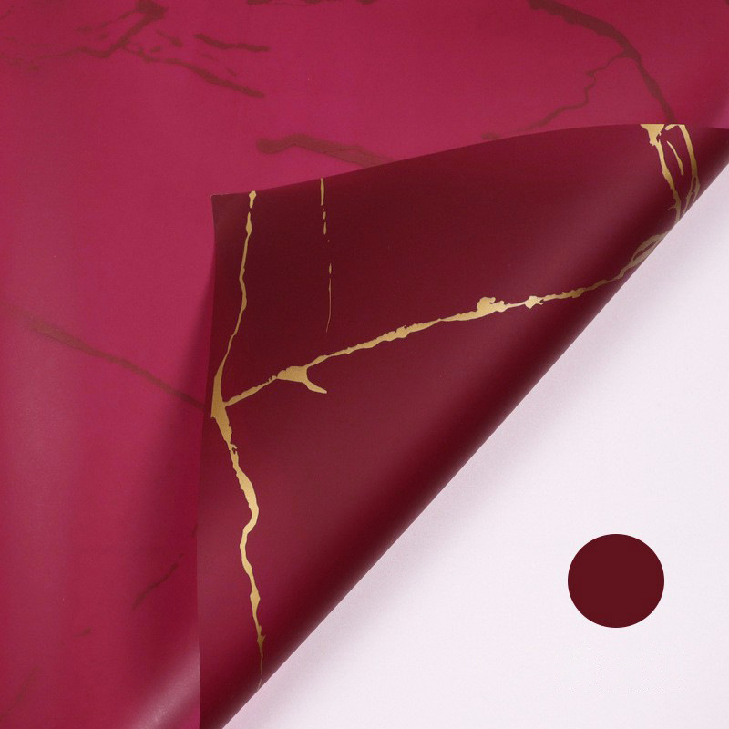 MYHC-13 Goldenes Marmormuster-Kunststoffblumen-Geschenkpapier