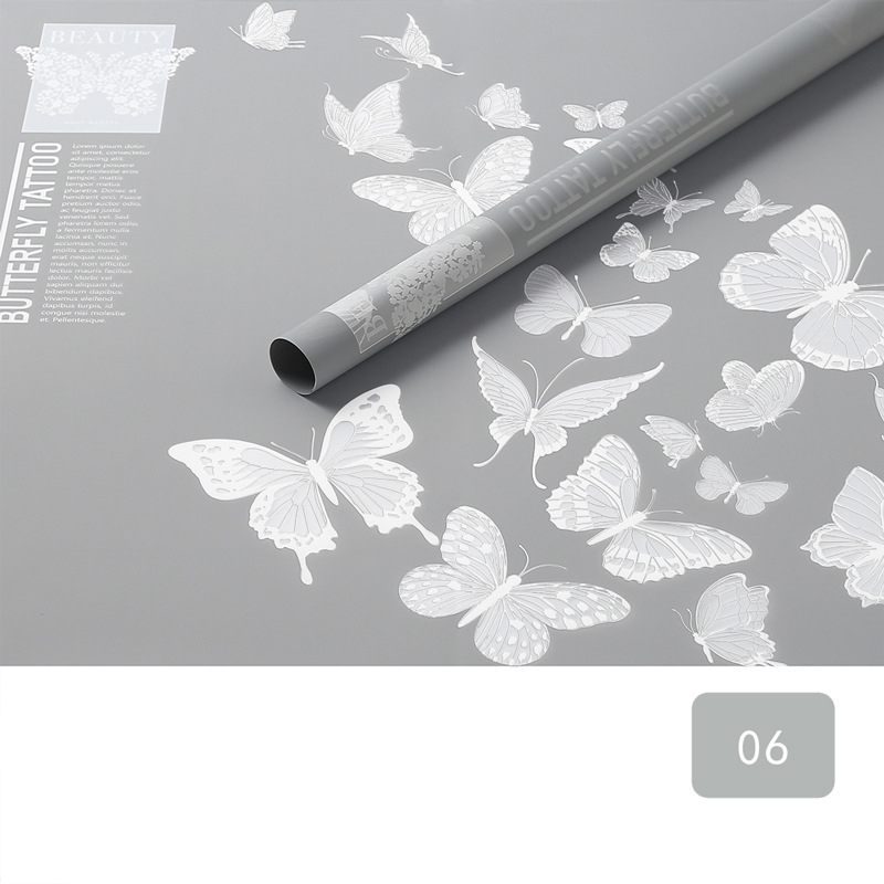 MYHC-14 Schmetterlingsmuster, undurchsichtiges, mattes Blumen-Geschenkpapier