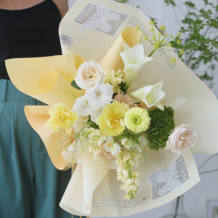MYHC-14 Schmetterlingsmuster, undurchsichtiges, mattes Blumen-Geschenkpapier
