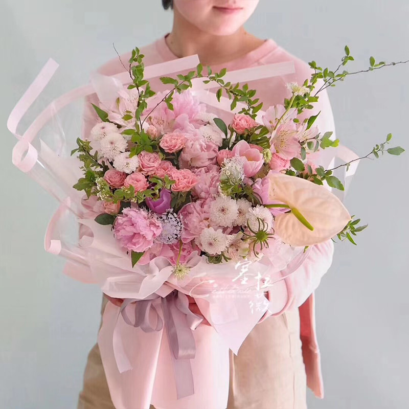 MYHC-16 Blumen-Geschenkpapier aus OPP-Kunststoff mit transparentem Rand