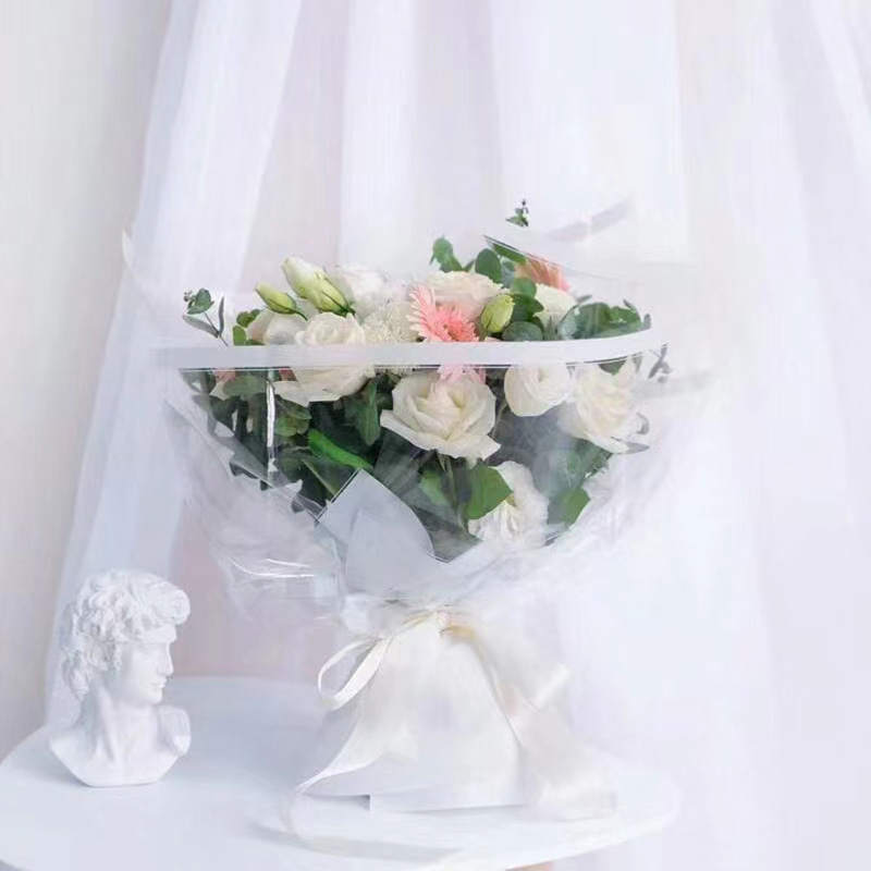 MYHC-16 Blumen-Geschenkpapier aus OPP-Kunststoff mit transparentem Rand