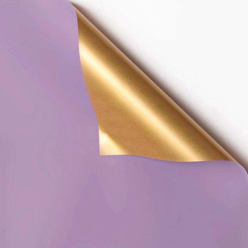 MYHC-17 Einseitiges Flash-Gold, doppelseitiges zweifarbiges Blumen-Geschenkpapier mit Perlglanzfolie