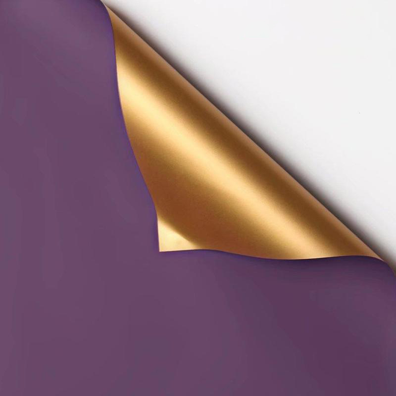 MYHC-17 Einseitiges Flash-Gold, doppelseitiges zweifarbiges Blumen-Geschenkpapier mit Perlglanzfolie