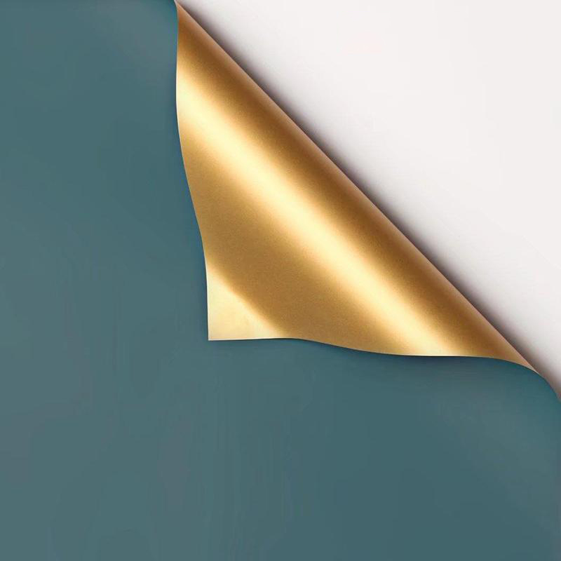 MYHC-17 Einseitiges Flash-Gold, doppelseitiges zweifarbiges Blumen-Geschenkpapier mit Perlglanzfolie