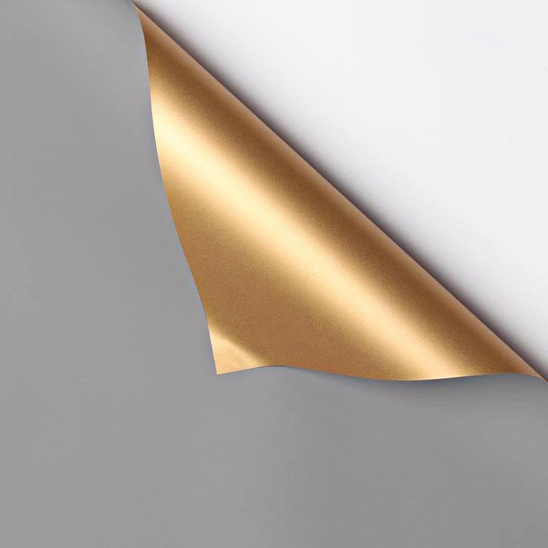 MYHC-17 Einseitiges Flash-Gold, doppelseitiges zweifarbiges Blumen-Geschenkpapier mit Perlglanzfolie