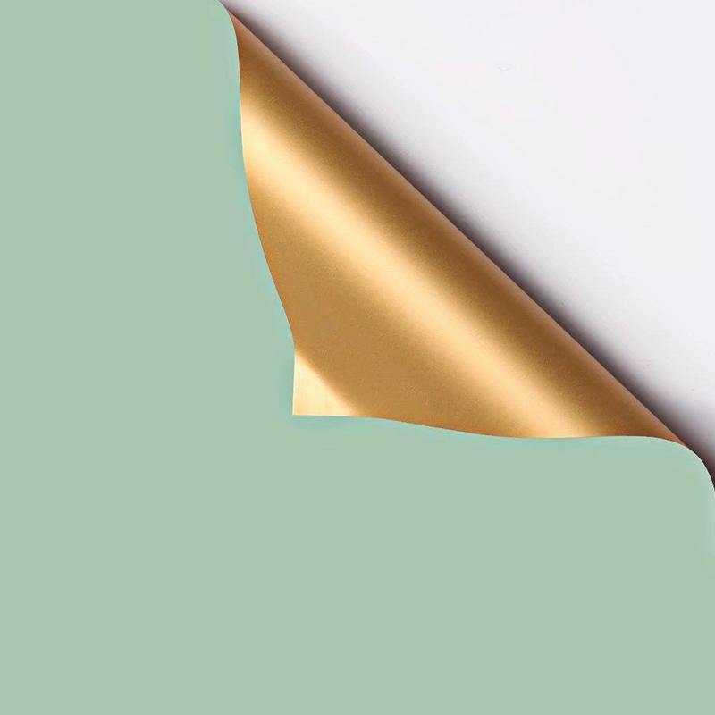 MYHC-17 Einseitiges Flash-Gold, doppelseitiges zweifarbiges Blumen-Geschenkpapier mit Perlglanzfolie