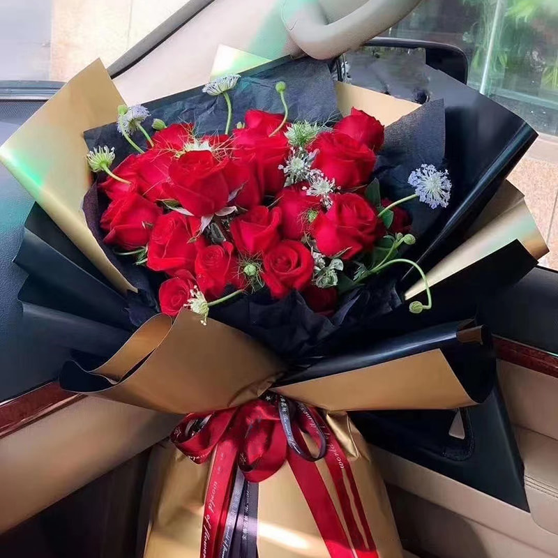 MYHC-17 Einseitiges Flash-Gold, doppelseitiges zweifarbiges Blumen-Geschenkpapier mit Perlglanzfolie