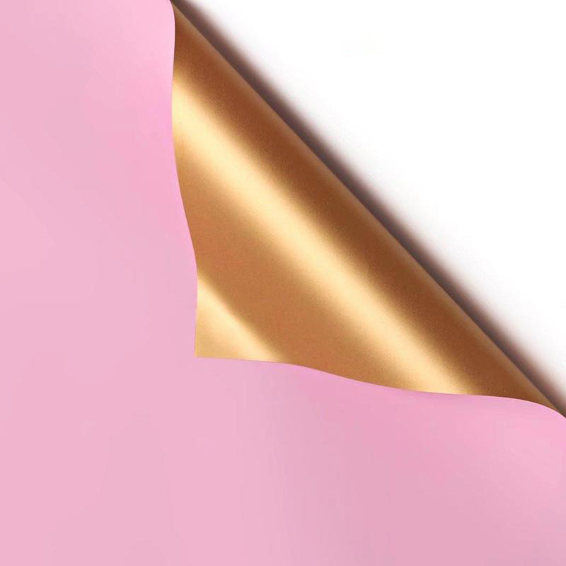 MYHC-17 Einseitiges Flash-Gold, doppelseitiges zweifarbiges Blumen-Geschenkpapier mit Perlglanzfolie