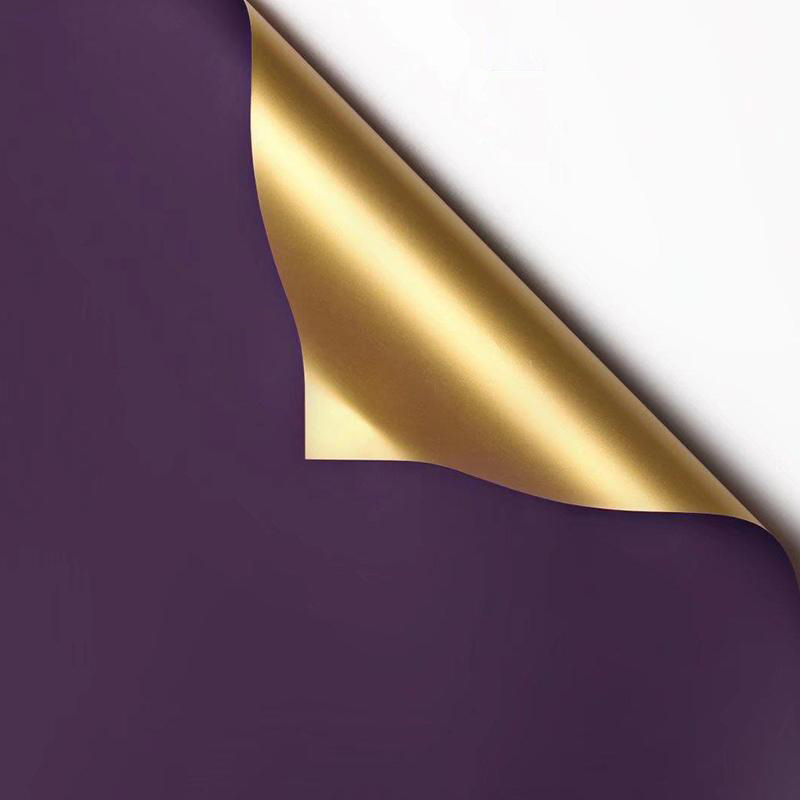 MYHC-17 Einseitiges Flash-Gold, doppelseitiges zweifarbiges Blumen-Geschenkpapier mit Perlglanzfolie