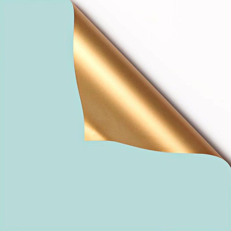 MYHC-17 Einseitiges Flash-Gold, doppelseitiges zweifarbiges Blumen-Geschenkpapier mit Perlglanzfolie