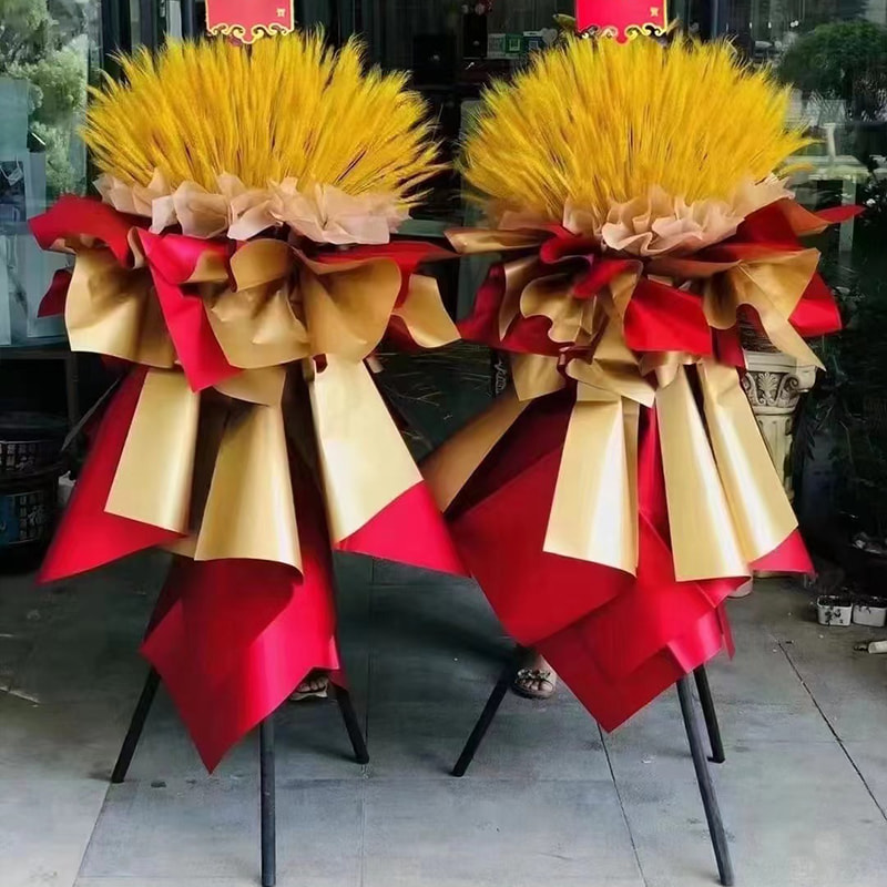 MYHC-17 Einseitiges Flash-Gold, doppelseitiges zweifarbiges Blumen-Geschenkpapier mit Perlglanzfolie