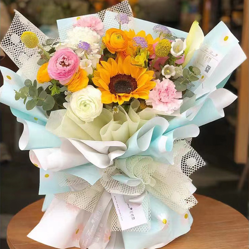 MYHC-18 Frisches kleines Gänseblümchen-Perlenfolien-Blumen-Geschenkpapier