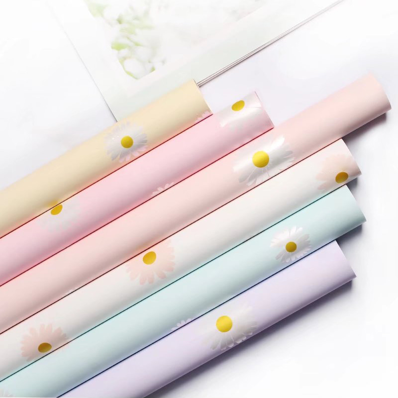 MYHC-18 Frisches kleines Gänseblümchen-Perlenfolien-Blumen-Geschenkpapier