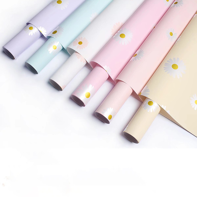 MYHC-18 Frisches kleines Gänseblümchen-Perlenfolien-Blumen-Geschenkpapier