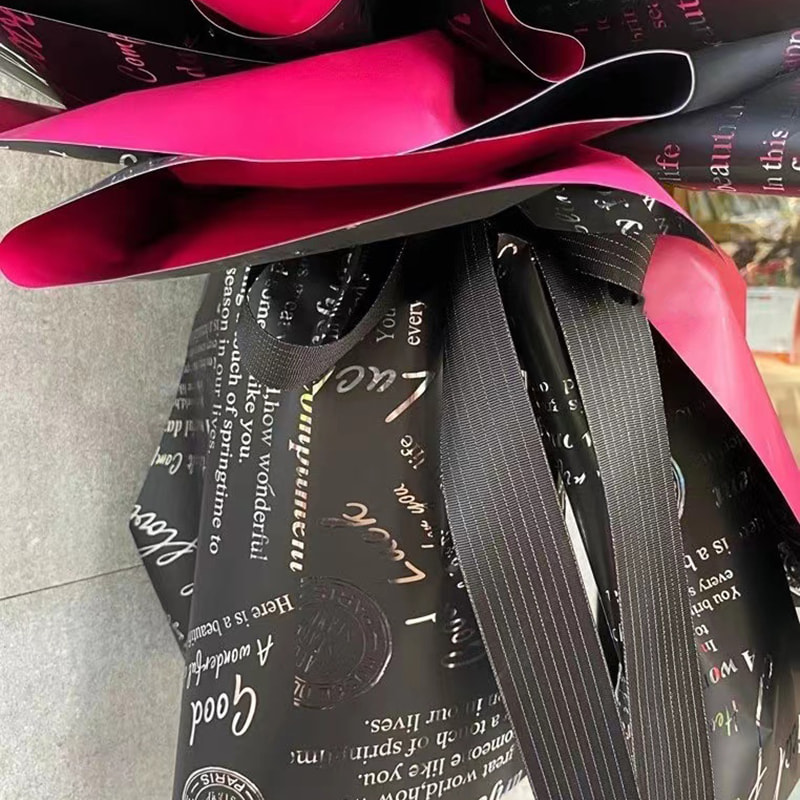 MYHC-19 Einseitig gemusterte, aluminiumbeschichtete Blumenverpackungsfolie aus Rindsleder