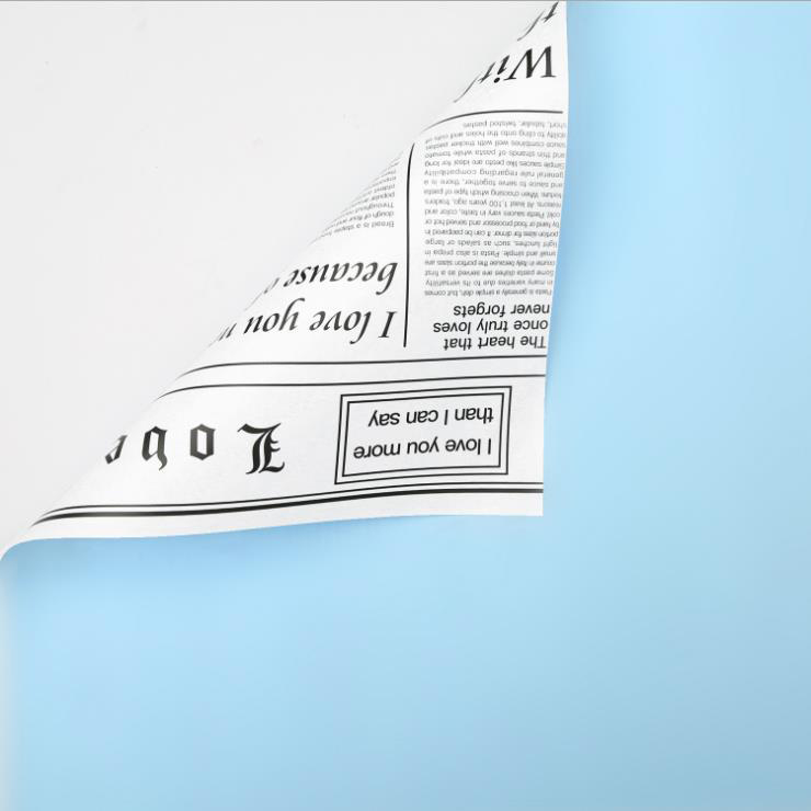 MYHC-23 Einseitige Verpackungsfolie im Zeitungsstil, doppelseitige und zweifarbige Blumenverpackungsfolie aus Rindsleder