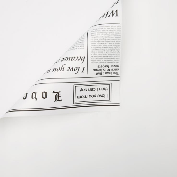 MYHC-23 Einseitige Verpackungsfolie im Zeitungsstil, doppelseitige und zweifarbige Blumenverpackungsfolie aus Rindsleder