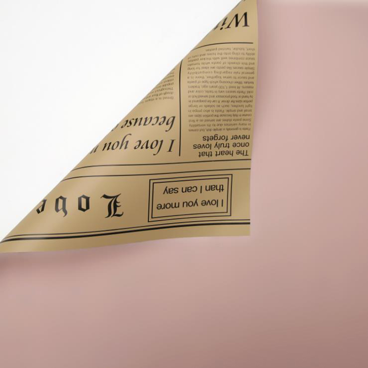 MYHC-23 Einseitige Verpackungsfolie im Zeitungsstil, doppelseitige und zweifarbige Blumenverpackungsfolie aus Rindsleder