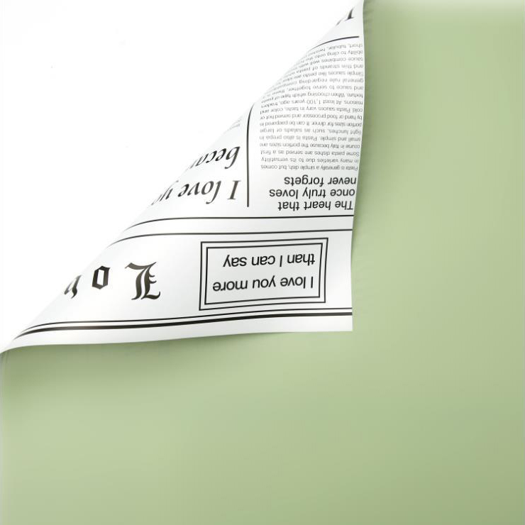 MYHC-23 Einseitige Verpackungsfolie im Zeitungsstil, doppelseitige und zweifarbige Blumenverpackungsfolie aus Rindsleder