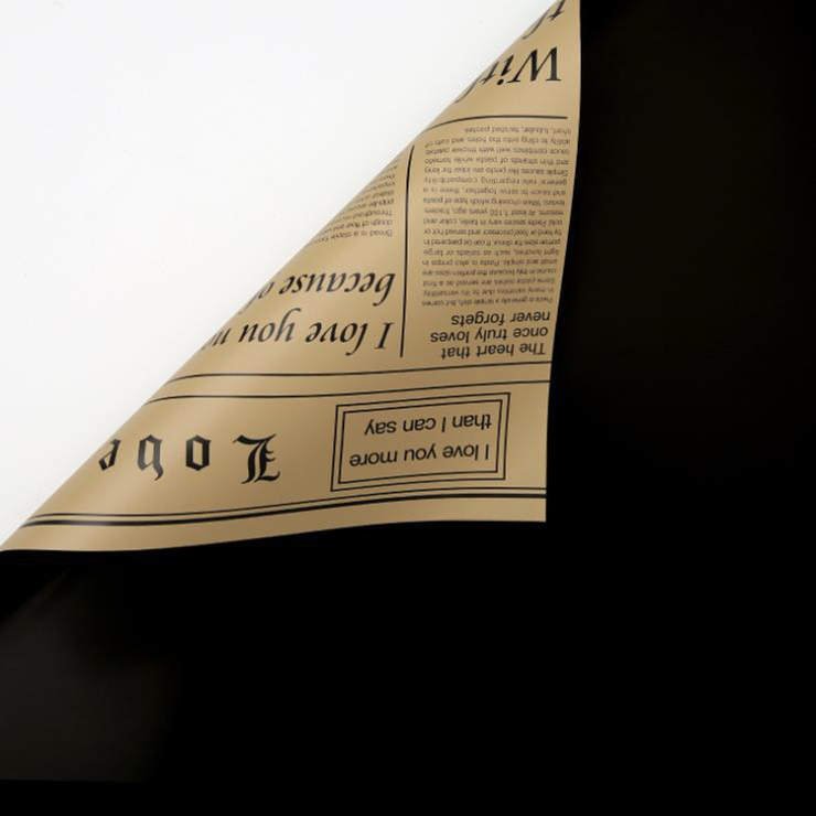 MYHC-23 Einseitige Verpackungsfolie im Zeitungsstil, doppelseitige und zweifarbige Blumenverpackungsfolie aus Rindsleder