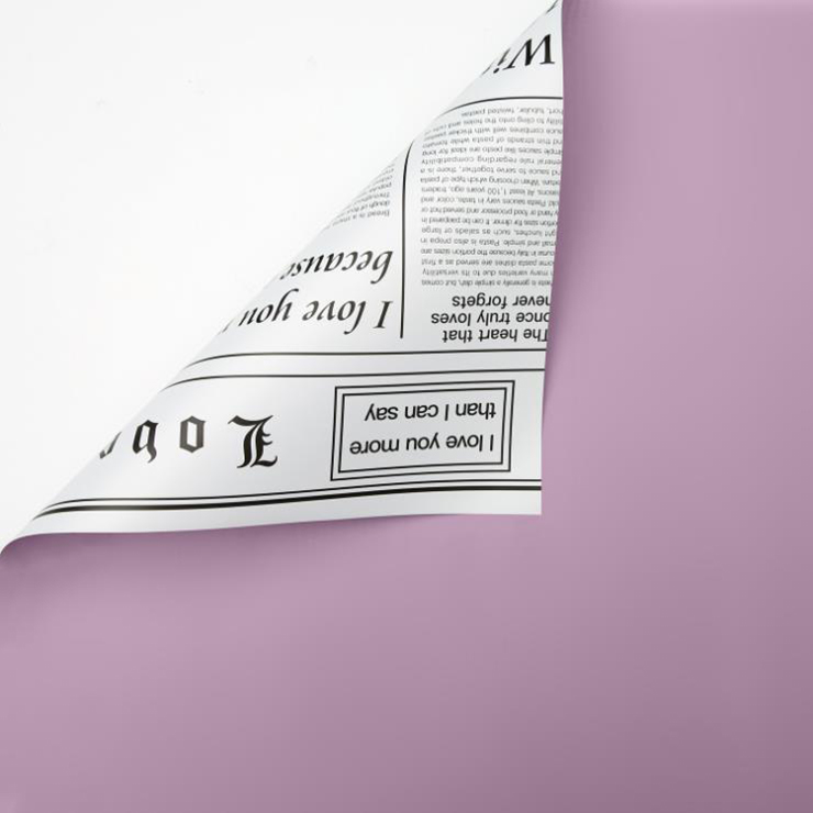 MYHC-23 Einseitige Verpackungsfolie im Zeitungsstil, doppelseitige und zweifarbige Blumenverpackungsfolie aus Rindsleder