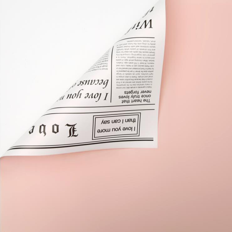 MYHC-23 Einseitige Verpackungsfolie im Zeitungsstil, doppelseitige und zweifarbige Blumenverpackungsfolie aus Rindsleder