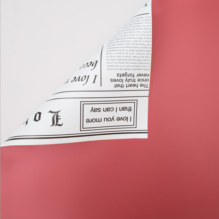 MYHC-23 Einseitige Verpackungsfolie im Zeitungsstil, doppelseitige und zweifarbige Blumenverpackungsfolie aus Rindsleder