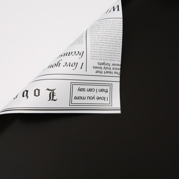 MYHC-23 Einseitige Verpackungsfolie im Zeitungsstil, doppelseitige und zweifarbige Blumenverpackungsfolie aus Rindsleder