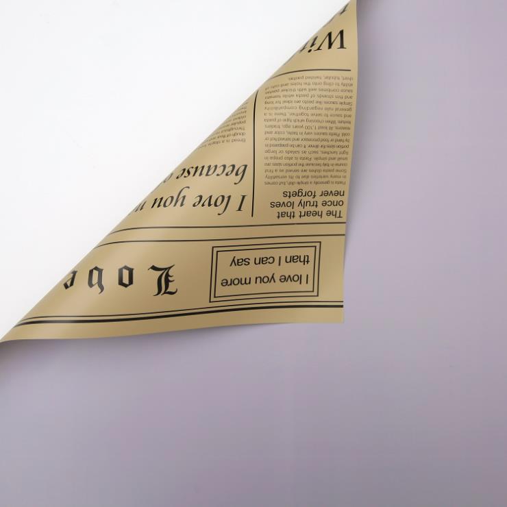 MYHC-23 Einseitige Verpackungsfolie im Zeitungsstil, doppelseitige und zweifarbige Blumenverpackungsfolie aus Rindsleder