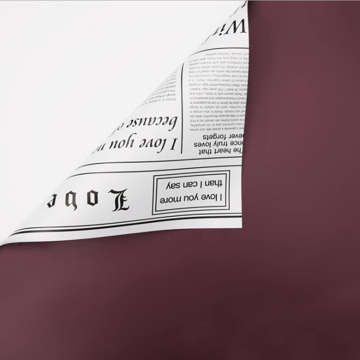 MYHC-23 Einseitige Verpackungsfolie im Zeitungsstil, doppelseitige und zweifarbige Blumenverpackungsfolie aus Rindsleder