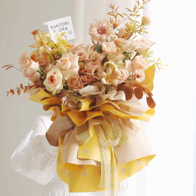 MYHC-24 Einseitig gepunktetes Blumen-Geschenkpapier aus Baumwolle