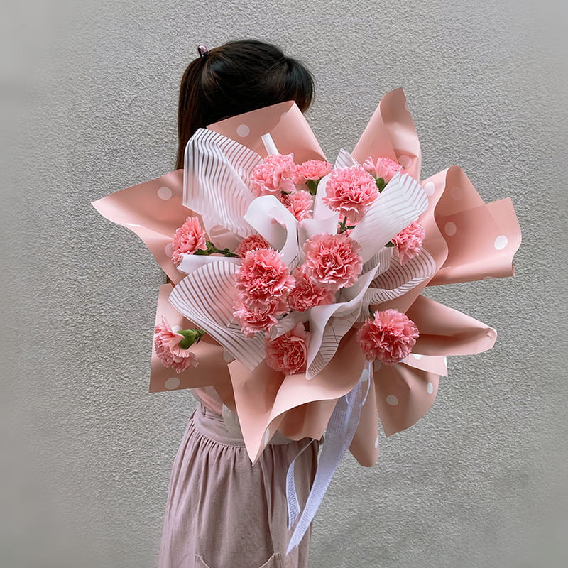 MYHC-24 Einseitig gepunktetes Blumen-Geschenkpapier aus Baumwolle