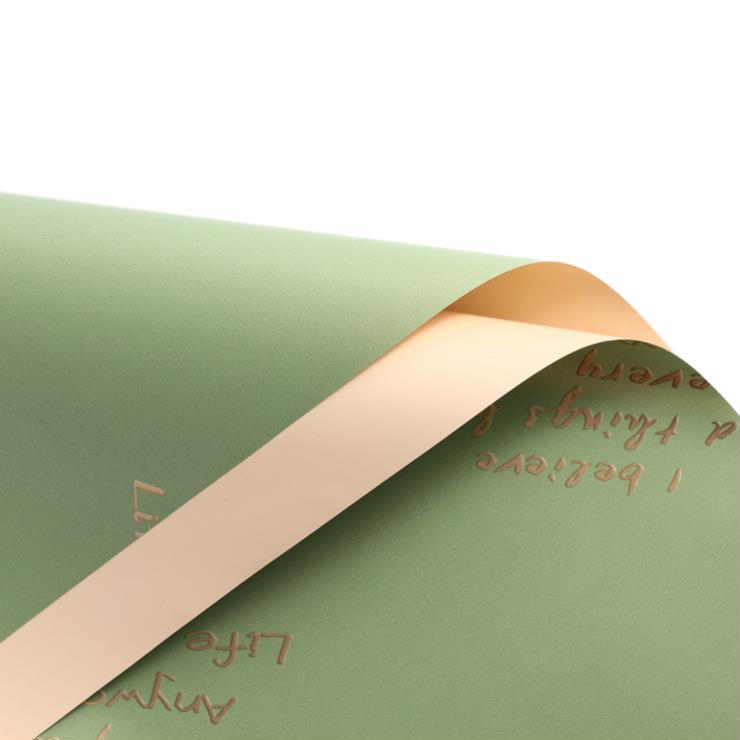 MYHC-26 Einseitiges Geschenkpapier aus Rindsleder mit Blumenmotiv, einseitig goldgenäht, englische Dekoration