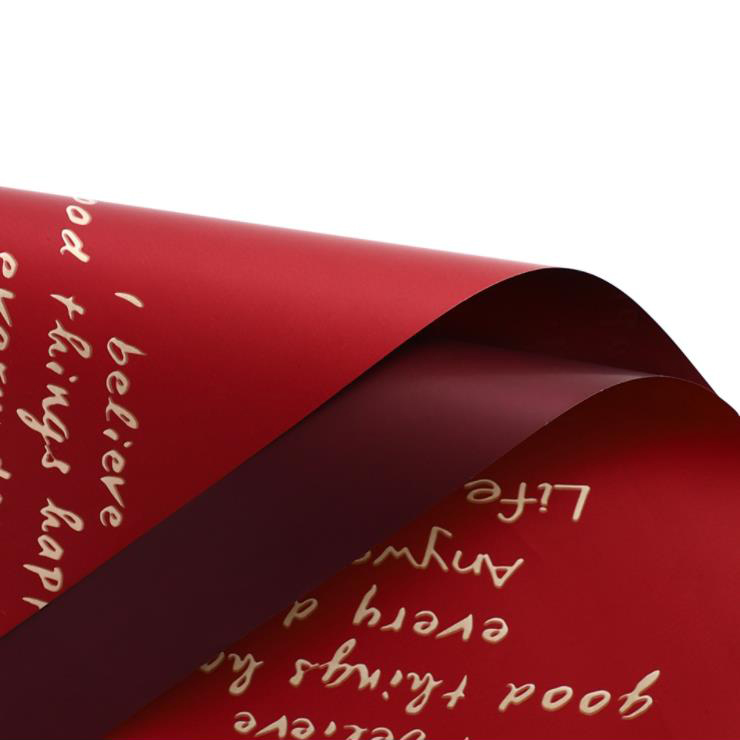 MYHC-26 Einseitiges Geschenkpapier aus Rindsleder mit Blumenmotiv, einseitig goldgenäht, englische Dekoration