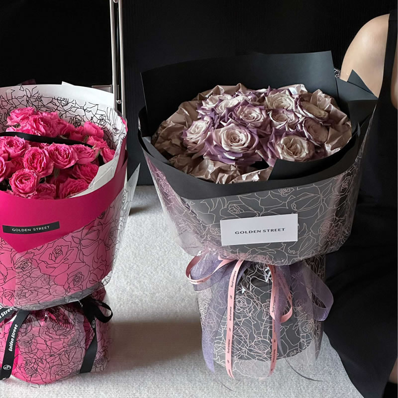 MYHC-29 Monochrome Rosenlinien OPP Transparente Blumenverpackungsfolie