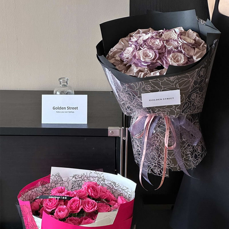 MYHC-29 Monochrome Rosenlinien OPP Transparente Blumenverpackungsfolie