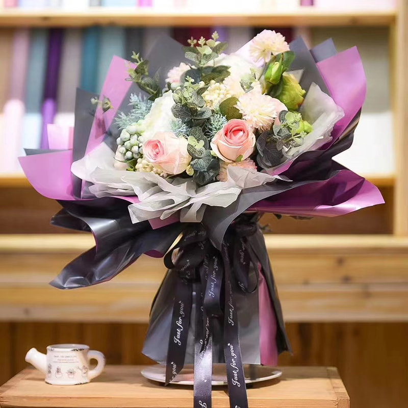 MYHC-32 Pearl doppelseitiges zweifarbiges wasserfestes Blumen-Geschenkpapier