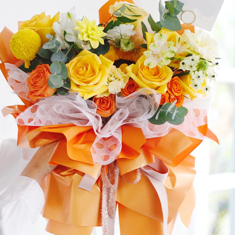 MYHC-36 Fantasy Gold Solid Color Flowers BOPP Geschenkpapier