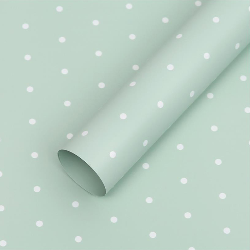 MYHC-37 Geschenkpapier mit einfarbigen Punkten aus Baumwolle und Blumen