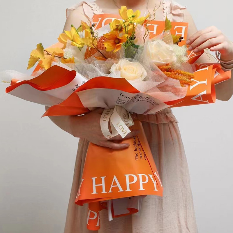 MYHC-38 INS englisches Farbverlaufs-Bopp-Rindsleder-Blumen-Geschenkpapier