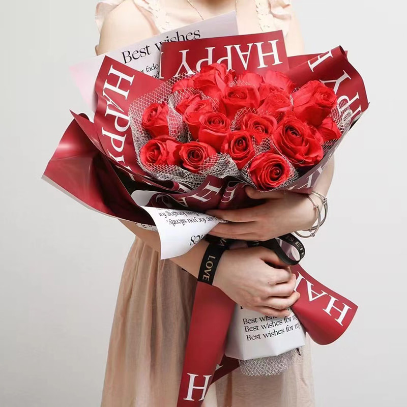 MYHC-38 INS englisches Farbverlaufs-Bopp-Rindsleder-Blumen-Geschenkpapier
